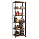 Ver imagem 3 de Armário Estante Multiuso Organizador Despensa 5 Prateleiras 59cm Rustic/preto Madesa