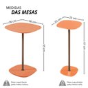 Ver imagem 3 de Conjunto Mesa Lateral Florença Alta e Baixa - Lf 049