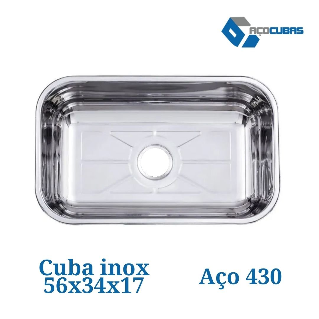 Cuba Nº2 Aço Cubas Inox 430 56x34x17 Frisada - 4