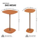 Ver imagem 3 de Conjunto Mesa Lateral Florença Alta e Baixa - Lf 049