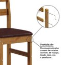 Ver mais imagens de Conjunto Sala de Jantar Mesa 100cm e 4 Cadeiras Estofadas 100% Madeira Maciça Serena Espresso Móveis