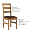 Ver imagem 7 de Conjunto Sala de Jantar Mesa 100cm e 4 Cadeiras Estofadas 100% Madeira Maciça Serena Nogueira/Ambar