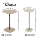 Ver imagem 3 de Conjunto Mesa Lateral Florença Alta e Baixa - Lf 049
