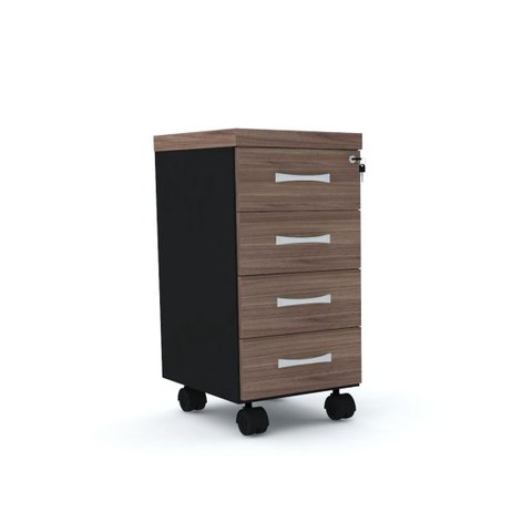 GAVETEIRO VOLANTE 4 GAVETAS PANDIN PE40 - WALNUT GV04GVPE40