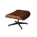 Ver imagem 3 de Poltrona para Leitura Charles Eames Couro com Puff Base Aluminio Marrom