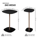 Ver imagem 3 de Conjunto Mesa Lateral Florença Alta e Baixa - Lf 049