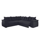 Ver imagem 1 de Sofá de Canto 5 Lugares Retrátil Qatar Suede Preto Preto