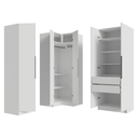 Ver imagem 4 de Guarda-roupa Modulado de Canto 310 Cm 5 Portas 2 Gavetas Branco Neo Madesa 01