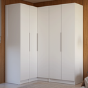 Ver imagem 1 de Guarda-roupa Modulado de Canto 310 Cm 5 Portas 2 Gavetas Branco Neo Madesa 01