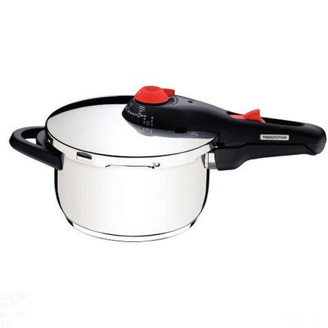 Panela de Pressão Solar em Aço Inox Fundo Triplo com 5 Dispositivos de Segurança 22 Cm 4,