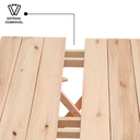 Ver imagem 5 de Mesa Bistrô para Churrasqueira Dobrável de Madeira Maciça: Natural