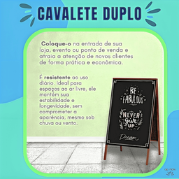 Lousa Cavalete Quadro Negro 70x50cm Restaurante Bar Promocao Oferta Padaria Loja Propaganda Rua Leve - 4