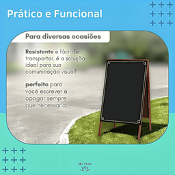 Lousa Cavalete Quadro Negro 70x50cm Restaurante Bar Promocao Oferta Padaria Loja Propaganda Rua Leve - 8