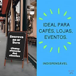 Lousa Cavalete Quadro Negro 70x50cm Restaurante Bar Promocao Oferta Padaria Loja Propaganda Rua Leve - 5