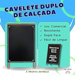 Lousa Cavalete Quadro Negro 70x50cm Restaurante Bar Promocao Oferta Padaria Loja Propaganda Rua Leve - 2