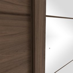 Guarda Roupa Viseu 3 Portas de Correr com Espelho Castanho - Móveis Henn - 5