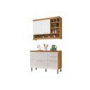 Ver imagem 1 de Cozinha Modulada Nesher Burguesa 2 Peças (1 Armário + 1 Balcão) C2p22 Freijó/branco