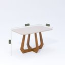 Ver imagem 3 de Mesa Bromélia 78cm x 80cm x 130cm Tampo em MDF Marrom/Madeira/Off White