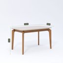 Ver imagem 3 de Mesa Ficus 77cm x 80cm x 130cm Tampo em MDF Marrom/Madeira/Off White