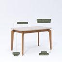 Ver imagem 4 de Mesa Ficus 77cm x 80cm x 130cm Tampo em MDF Marrom/Madeira/Off White