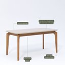 Ver imagem 4 de Mesa Ficus 77cm x 80cm x 160cm Tampo em MDF Marrom/Madeira/Off White