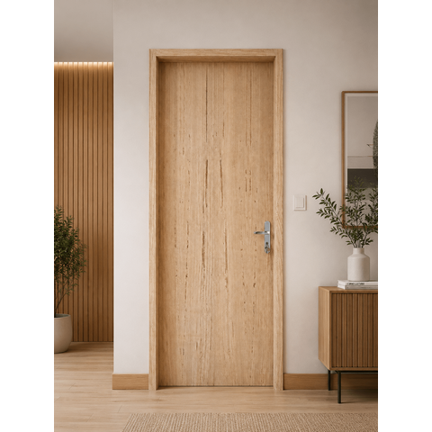 Kit Porta de Madeira Padrão Imbuia Batente Misto 11cm F/Cce 210 x 62cm Somad Esquerda