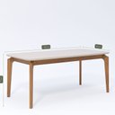 Ver imagem 3 de Mesa Ficus 77cm x 90cm x 180cm Tampo em MDF Marrom/Madeira/Off White
