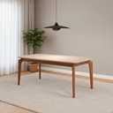 Ver imagem 1 de Mesa Ficus 77cm x 90cm x 180cm Tampo em MDF Marrom/Madeira/Off White