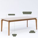 Ver imagem 4 de Mesa Ficus 77cm x 100cm x 210cm Tampo em MDF Marrom/Madeira/Off White