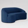 Sofá Curvo Montserrat 150cm 2 Lugares Veludo Azul Clássico - Nexta Casa - 1