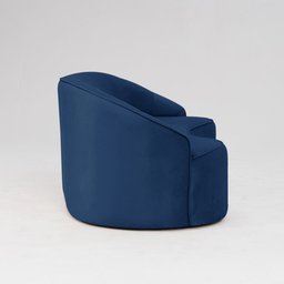 Sofá Curvo Montserrat 150cm 2 Lugares Veludo Azul Clássico - Nexta Casa - 7