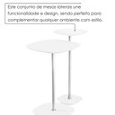 Ver imagem 6 de Conjunto Mesa Lateral Florença Alta e Baixa - Lf 049