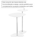 Ver imagem 6 de Conjunto Mesa Lateral Florença Alta e Baixa - Lf 049 Branco