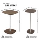 Ver imagem 3 de Conjunto Mesa Lateral Florença Alta e Baixa - Lf 049