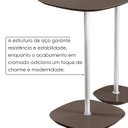 Ver imagem 4 de Conjunto Mesa Lateral Florença Alta e Baixa - Lf 049 Cinza