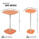 Ver imagem 3 de Conjunto Mesa Lateral Florença Alta e Baixa - Lf 049