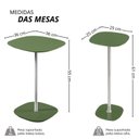 Ver imagem 3 de Conjunto Mesa Lateral Florença Alta e Baixa - Lf 049 Verde