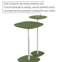 Ver imagem 6 de Conjunto Mesa Lateral Florença Alta e Baixa - Lf 049 Verde