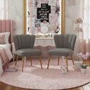 Ver imagem 7 de Kit 2 Cadeiras Liz para Penteadeira Quarto Salão de Estética Cinza-escuro