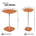 Ver imagem 3 de Conjunto Mesa Lateral Florença Alta e Baixa - Lf 049