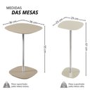 Ver imagem 3 de Conjunto Mesa Lateral Florença Alta e Baixa - Lf 049 Branco