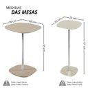 Ver imagem 3 de Conjunto Mesa Lateral Florença Alta e Baixa - Lf 049