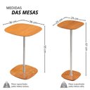 Ver imagem 3 de Conjunto Mesa Lateral Florença Alta e Baixa - Lf 049