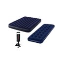 Ver imagem 1 de Kit c/1 Colchão Inflável Solteiro + 1 Colchão Inflável Casal + Bomba de Ar Manual