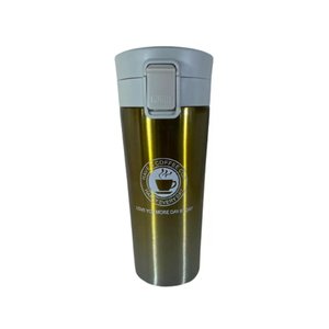 Copo em Aço Inox Térmico Squeeze Tampa com Isolamento a vácuo Café Quente Frio 500ml - Amarelo