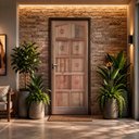 Ver imagem 2 de Kit Porta de Madeira Maciça Torneada Eucalipto 215x86cm Batente 11cm Abertura Direita  Uniportas