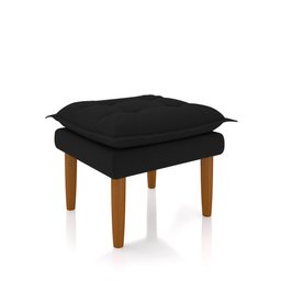 Poltrona de Amamentação Quarto Infantil com Puff Kate Pés Palito Suede Preto - New Belle Poltrona Co - 9