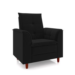 Poltrona de Amamentação Quarto Infantil com Puff Kate Pés Palito Suede Preto - New Belle Poltrona Co - 5