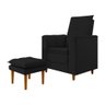 Poltrona de Amamentação Quarto Infantil com Puff Kate Pés Palito Suede Preto - New Belle Poltrona Co - 1