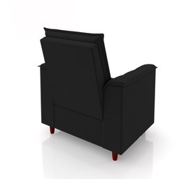Poltrona de Amamentação Quarto Infantil com Puff Kate Pés Palito Suede Preto - New Belle Poltrona Co - 8